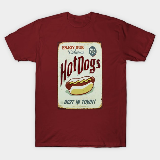 Vintage Hot Dog T-Shirt by pasnthroo